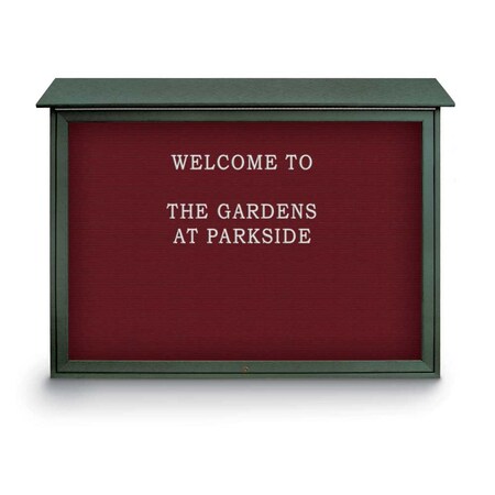 United Visual Products Indoor Enclosed Combo Board, 42"x32", White Frame/Green & Buff UVCB4232W-GREEN-BUFF